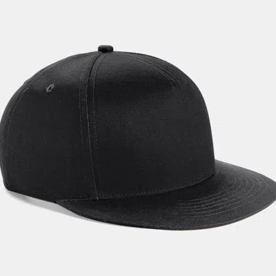 Beechfield Youth Unisex Retro Snapback Cap In Black