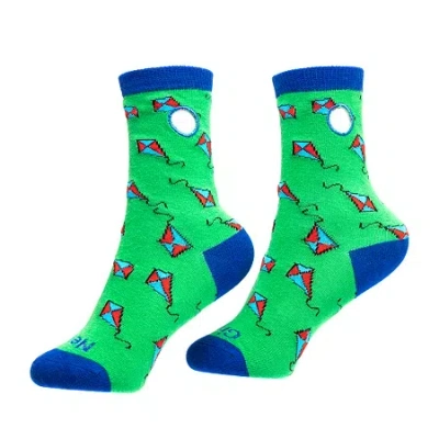 Beedlebug Easy Pull On Little & Big Kid Unisex Adaptive 1 Pair Crew Socks In Green