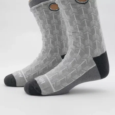 Beedlebug Easy Pull On Little & Big Kid Unisex Adaptive 1 Pair Crew Socks In Silver