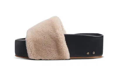 Beek Albatross Shearling Sandals In Black