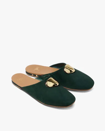 Beek Blackbird Bling Suede Mule In Green