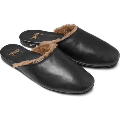 Beek Blackbird Leather Mule With Genuine Shearling Trim