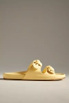 Beek Coquette Bow Leather Slide Sandals In Yellow