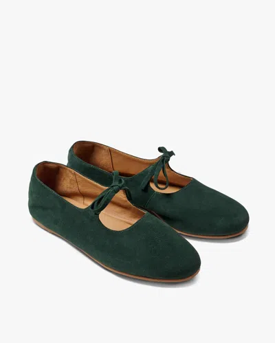 Beek Crane Bow Suede Mary Jane Shoe In Green