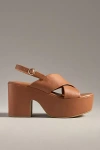 Beek Emu Platform Heel Sandals In Beige