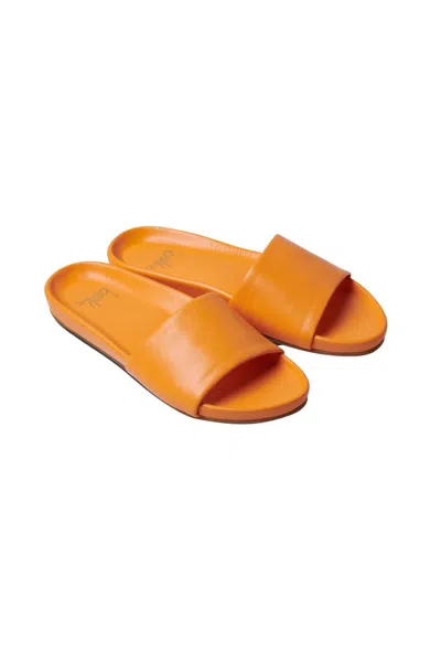 Beek Gallito Leather Slide Sandal In Papaya In Orange