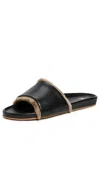 Beek Gallito Genuine Shearling Slide Sandal In Black