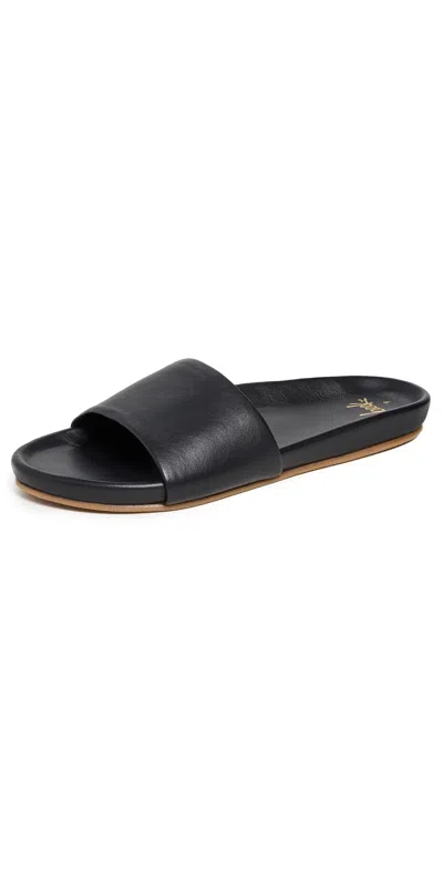 Beek Gallito Metallic Slide Sandal In Black