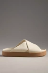 Beek Hen Leather Platform Slide Sandals In White