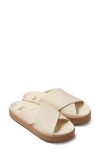 Beek Hen Leather Platform Slide Sandals In Eggshell