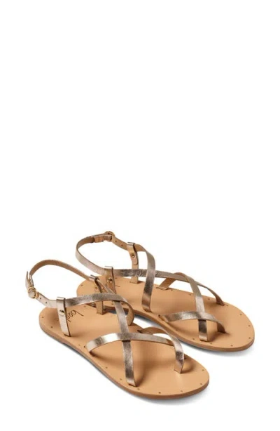 Beek Linnet Crossover Strap Sandal In Silver