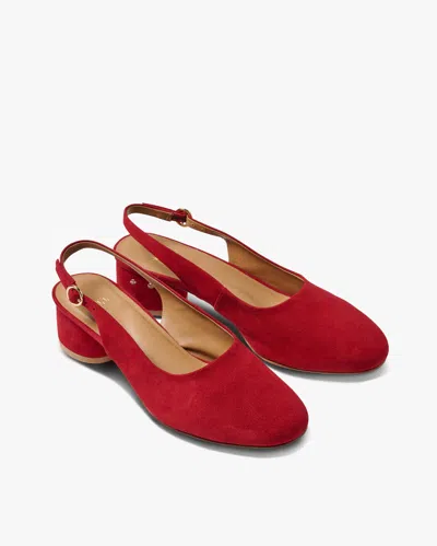 Beek Lora Suede Ballet Slingback Heel In Red