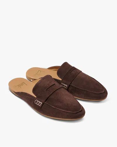 Beek Mallard Leather Flat Mule In Brown