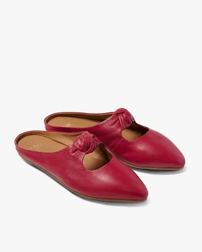Beek Noddy Leather Ballet Mule In Red