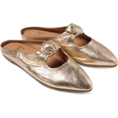 Beek Noddy Leather Flat Mule In Gold