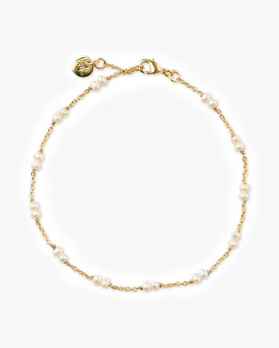 Beek Pearl Bead Anklet In Gold