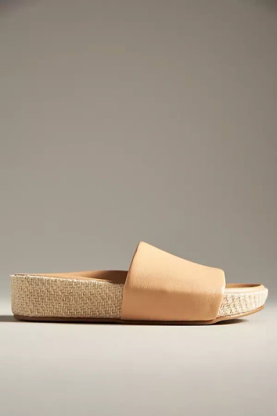 Beek Pelican Jute Beach Platform Slide Sandals In Beige