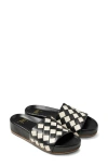 Beek Pelican Slide Sandals In Black/eggshell