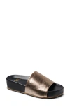 Beek Pelican Slide Sandals In Bronze / Black