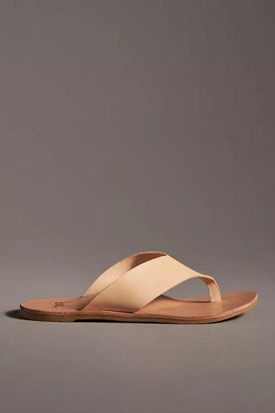 Beek Pip Leather Thong Sandals In Beige