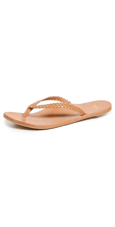 Beek Seabird Woven Flip Flops Honey