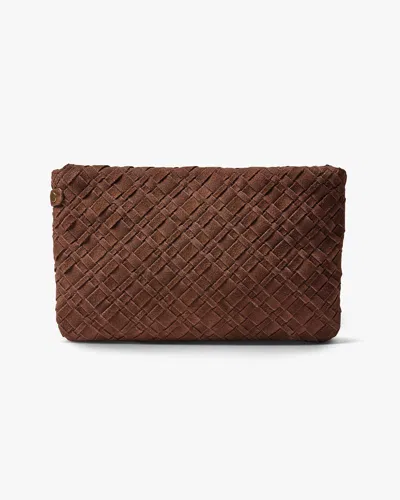 Beek Starling Woven Clutch Bag - Coffee | , Leather In Animal Print