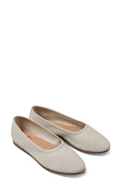 Beek Swiftlet Perforated Leather Ballet Flat In Neutral