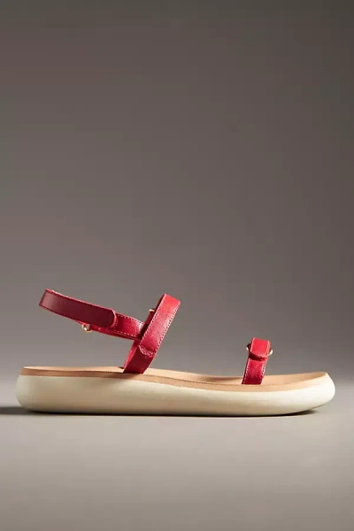 Beek Tyto Sporty Leather Platform Sandals In Red