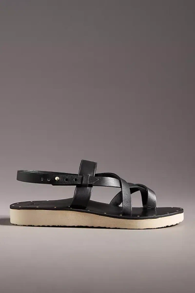 Beek Wigeon Leather Toe-ring Sandals In Black