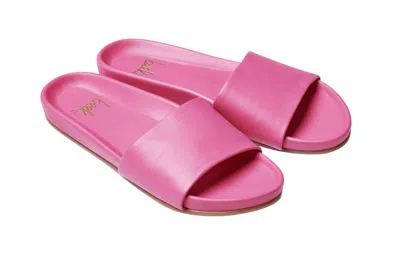 Beek Women's Gallito Leather Slide Sandal In Hibiscus In Pink