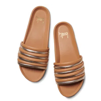 Beek Women's Hoopoe Leather Slide In Brown/gold