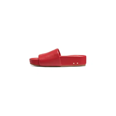 Beek Women's Pelican Leather Platform Sandals In Lipstick In Red