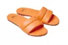 Beek Women's Sugarbird Leather Slide Sandal In Papaya In Orange