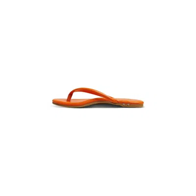 Beek Women's Sunbeam Leather Flip Flop Sandals In Flame In Orange