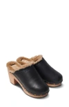 Beek Woodpecker Genuine Shearling Clog In Black/bronze
