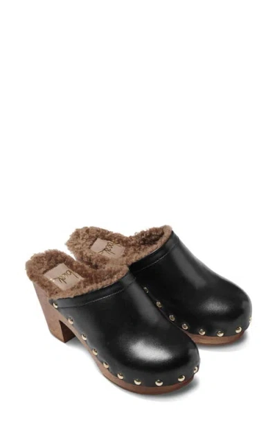 Beek Woodpecker Genuine Shearling Clog In Black/bronze Shearling