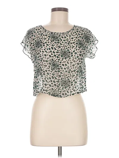 Pre-owned Beeson River Short Sleeve Blouse In Green