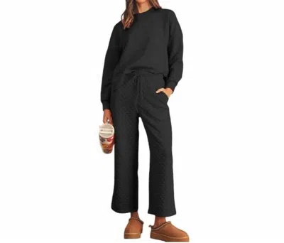 Beeson River Solid Textured Matching Set In Black