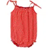Beet World Baby Romper With Smocked Neck In Red