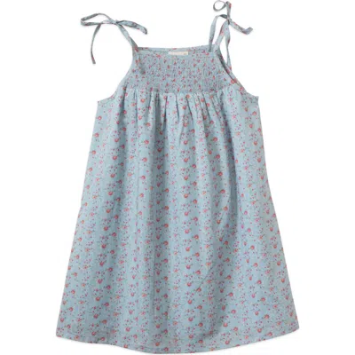 Beet World Kids'  Betty Girls Smocked Strap Dress In Blue