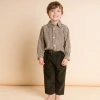 Beet World Boys Collar Shirt In Rust Plaid
