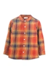 Beet World Kids'  Boys Long Sleeve Flannel Check Shirt In Orange Plaid