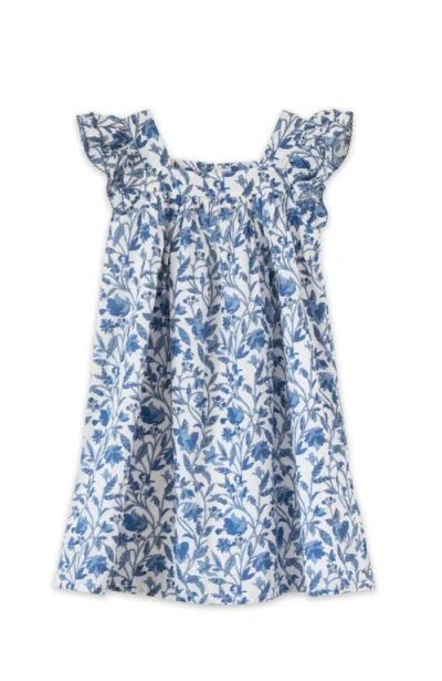 Beet World Kids'  Girls Everly Square Neck Dress In Vintage Blue