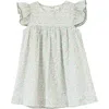 Beet World Girls Hannah Dress With Flutter Sleeves In Pastel Green And Peach