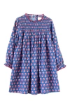 Beet World Girls' Smocked Long Sleeves Dress | Red And Navy In Blue