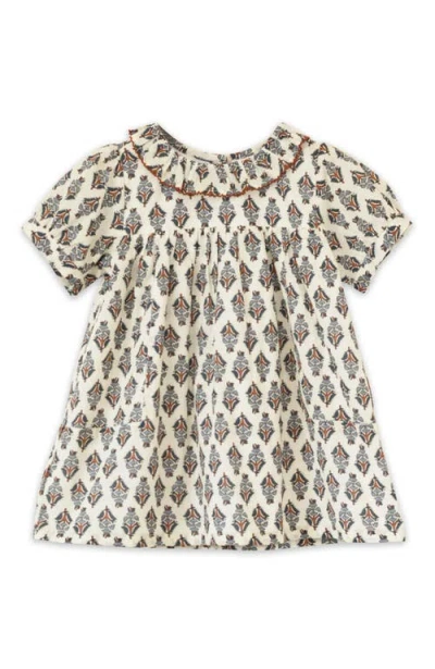 Beet World Babies'  Toddler Emily Dress With Lace Trim In Teal Blue And Brown