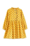 Beet World Toddler Girls' Long Sleeves Dress With Front Ruffle| Yellow And Pink In Yellow And Pink