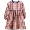 Beet World Babies'  Toddler Long Sleeves Dress With Lace Trim In Red And Blue