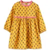 Beet World Babies'  Toddler Long Sleeves Dress With Lace Trim In Yellow And Pink
