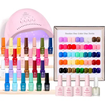 Beetles 25 Color 45 Pcs Fall Gel Nail Manicure Studio Kit With Uv Light In Multi